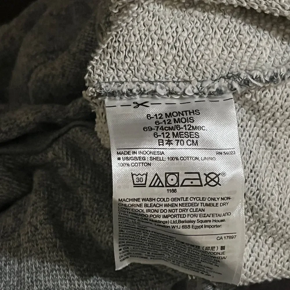 (2) GAP Carter’s Lot of 2 Baby Boy Gap Hooded Romper Gray Blue 12M 12 months